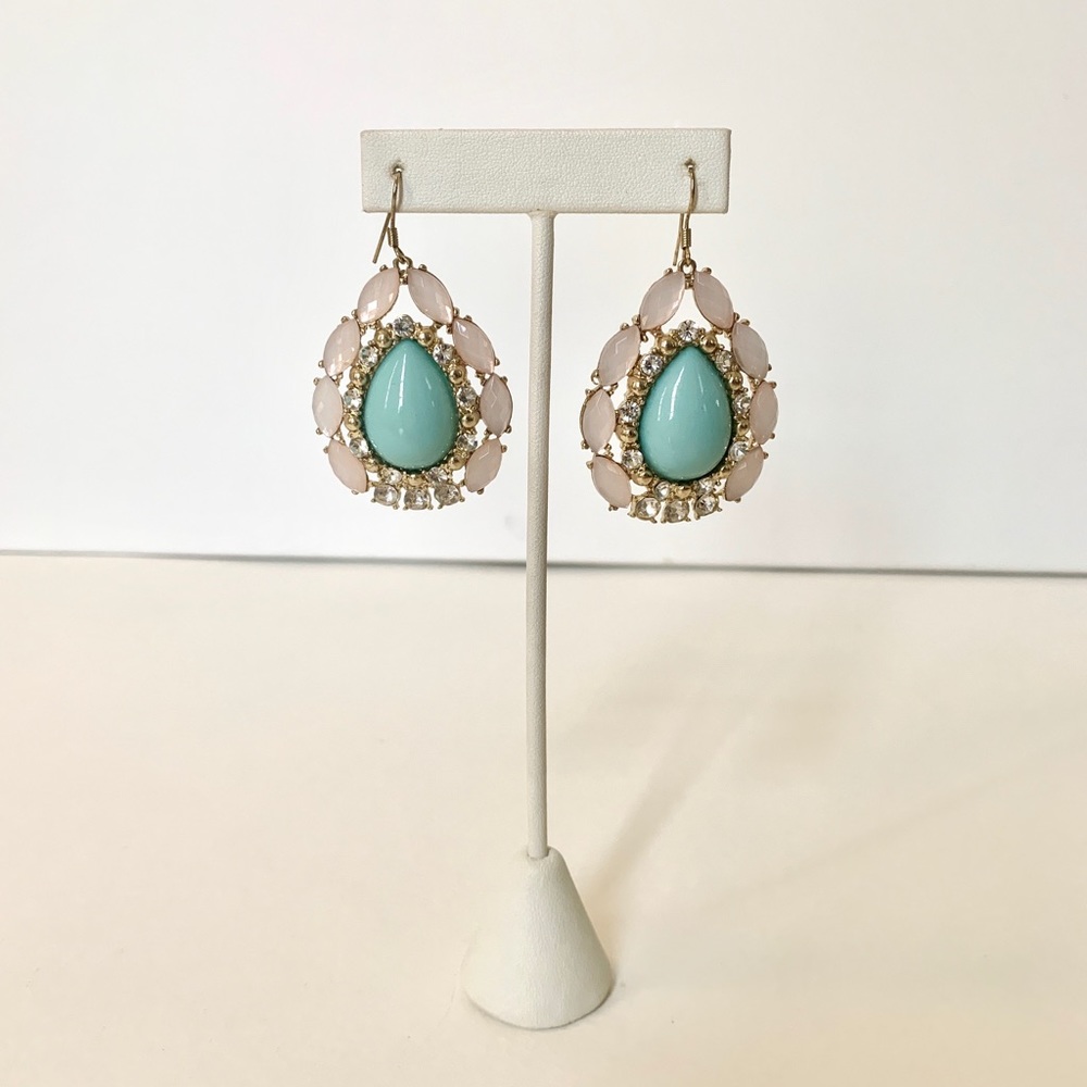 Mint and blush statement earring
